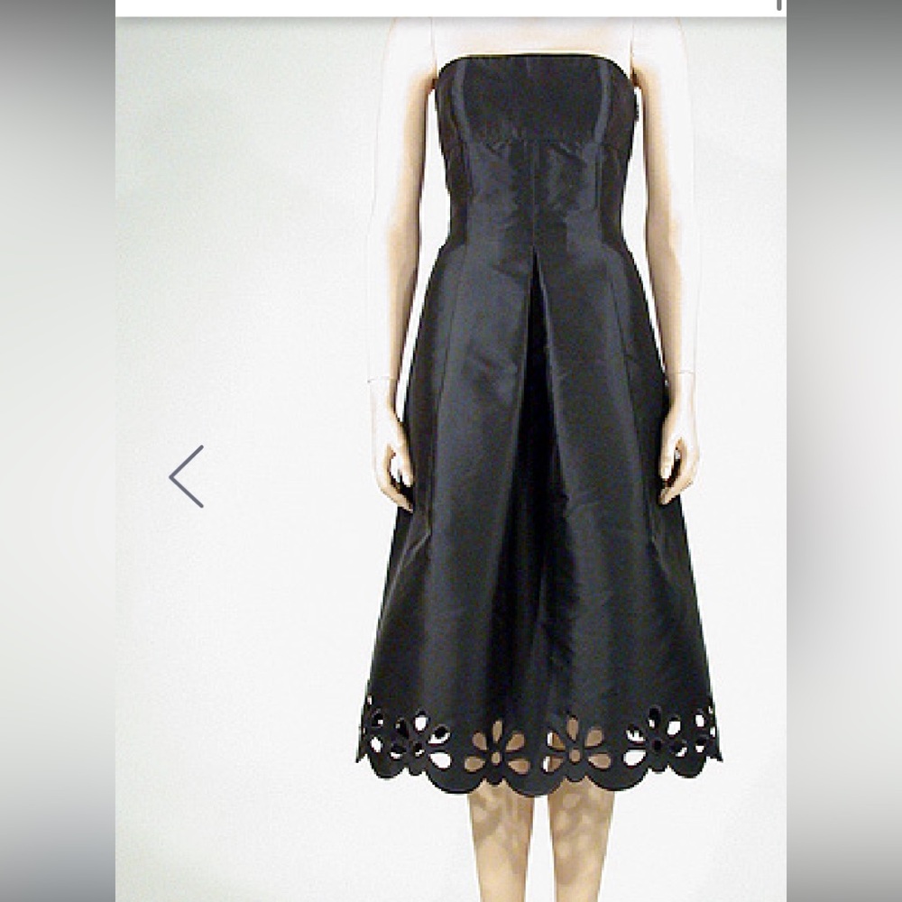 Y2K vintage Celine black silk strapplea eyelet dress